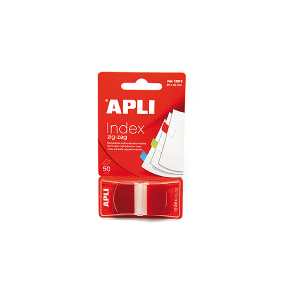 APLI INDEX 25X45MM ZIG-ZAG 50 HJS COLOR ROJO FILM REF. 12613