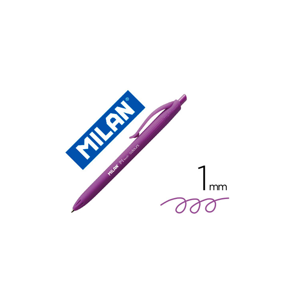 (154010) BOLIGRAFO MILAN P1 RETRACTIL 1 MM TOUCH LILA (176550212)