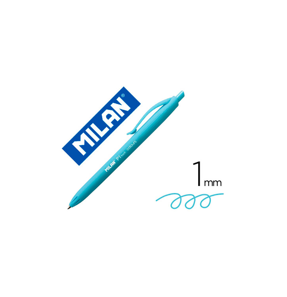 (154006) BOLIGRAFO MILAN P1 RETRACTIL 1 MM TOUCH AZUL CLARO (176551212)