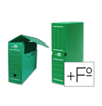 (11357) LIDERPAPEL CAJA ARCHIVO DEFINITIVO PLASTICO VERDE 387X275X105