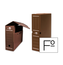 (16642) LIDERPAPEL CAJA ARCHIVO DEFINITIVO PLASTICO MARRON TAMAÑO 36X26X10 CM