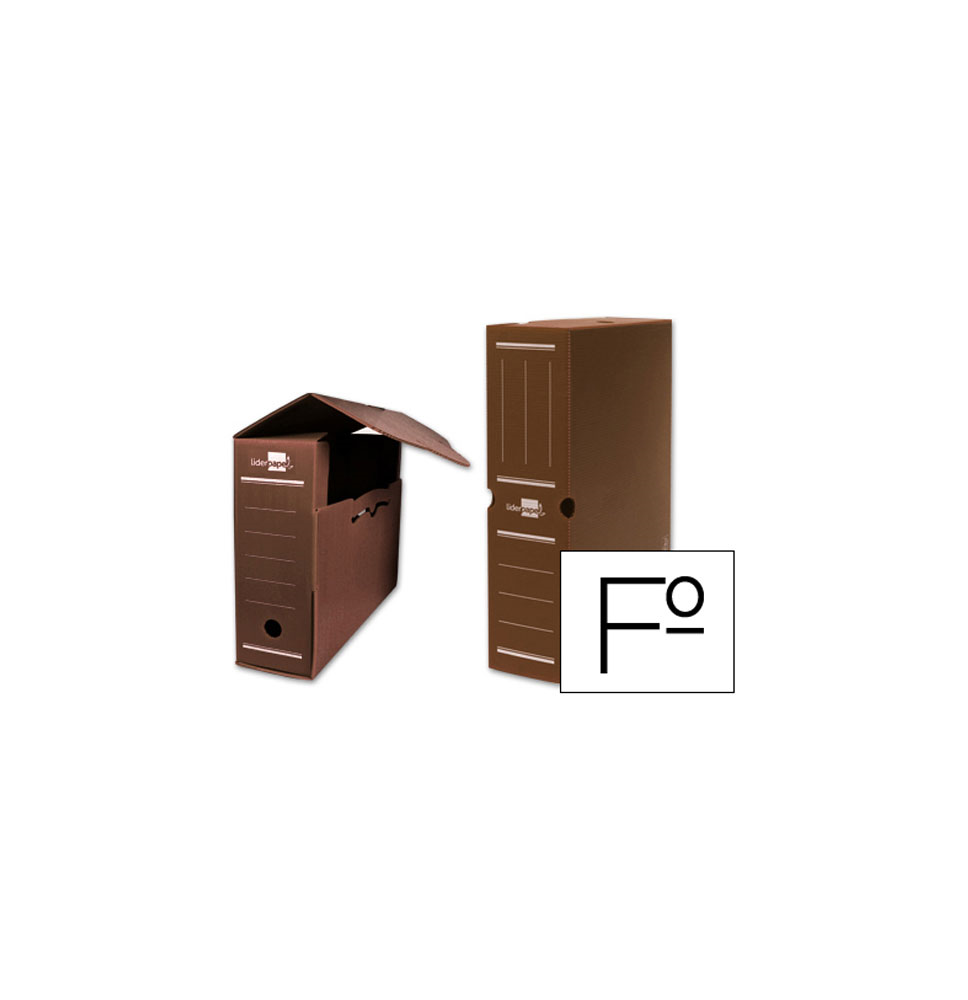 (16642) LIDERPAPEL CAJA ARCHIVO DEFINITIVO PLASTICO MARRON TAMAÑO 36X26X10 CM