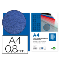 (64036) TAPA ENCUADERNACION LIDERPAPEL POLIPROPILENO A4 0.8MM AZUL PAQUETE DE 50 UNIDADES (TE09)