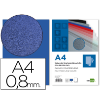 (64036) TAPA ENCUADERNACION LIDERPAPEL POLIPROPILENO A4 0.8MM AZUL PAQUETE DE 50 UNIDADES (TE09)