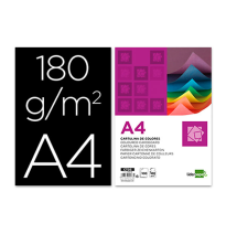 (24583) CARTULINA LIDERPAPEL A4 180G/M2 NEGRO PAQUETE DE 100 (CT11)