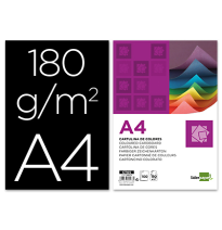 (24583) CARTULINA LIDERPAPEL A4 180G/M2 NEGRO PAQUETE DE 100 (CT11)