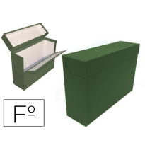 (156286) 	MARIOLA CAJA TRANSFERENCIA FOLIO DOBLE CARTON FORRADO GELTEX LOMO 20 CM COLOR VERDE