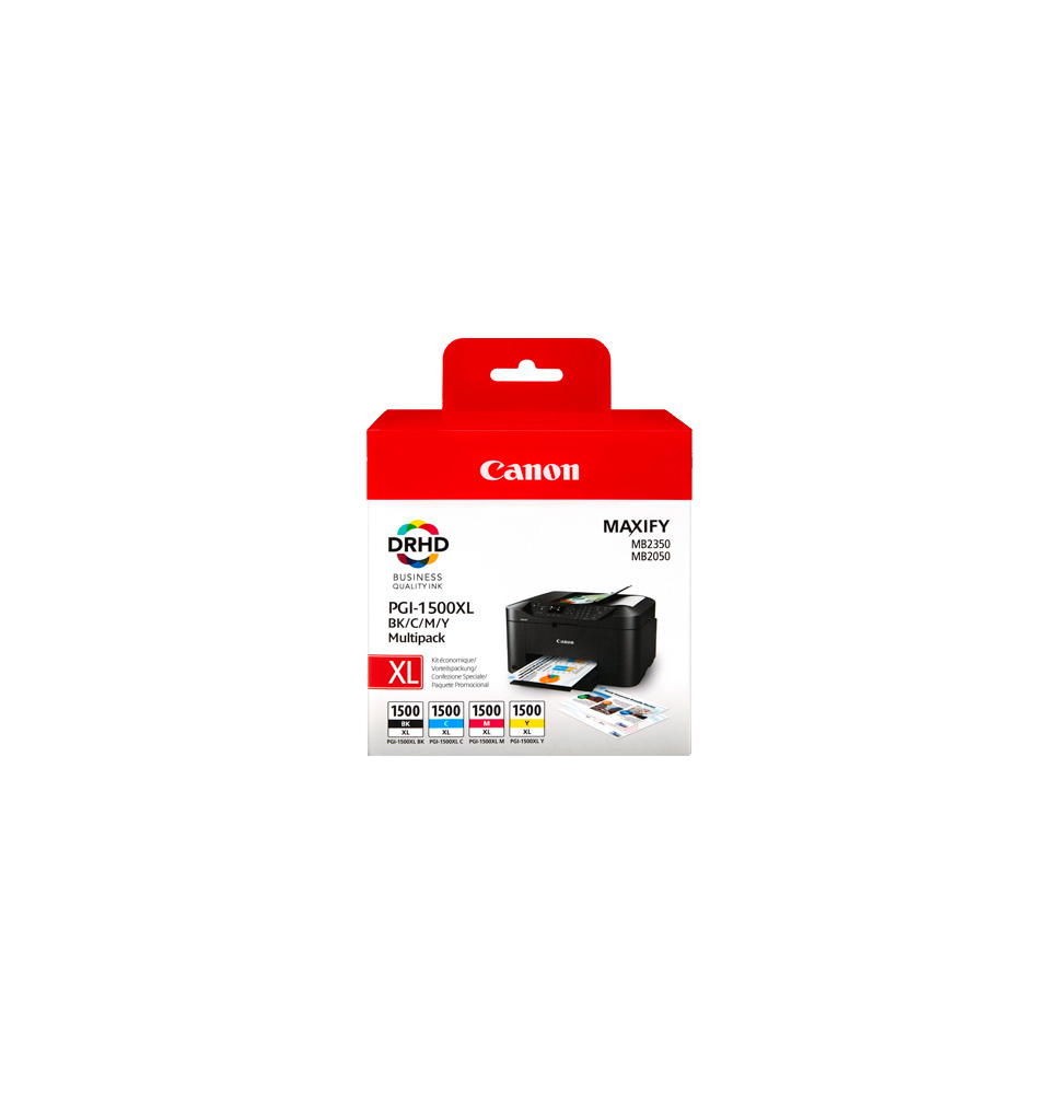 CANON TINTA PGI-1500XL PACK 4 COLORES NEGRO/CIAN/MAGENTA/AMARILLO (MB 2050 / MB 2350)