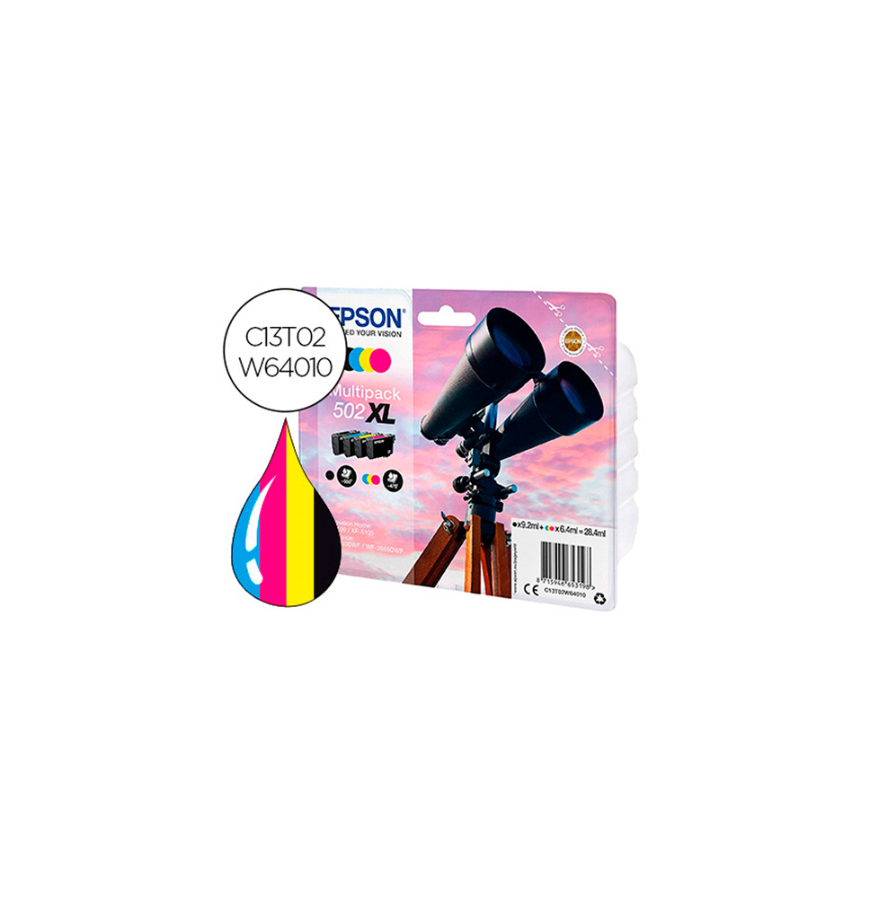 EPSON TINTA MULTIPACK 4 COLORES BK / C / M / Y 
Nº 502XL (XP-5100/5105/WF-2860/2865)