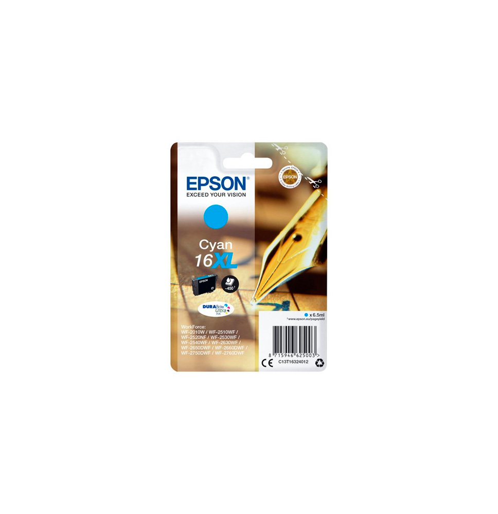 EPSON TINTA CYAN Nº 16XL 450PAG.                          (WF-2010/2520/2530/2630/2760)