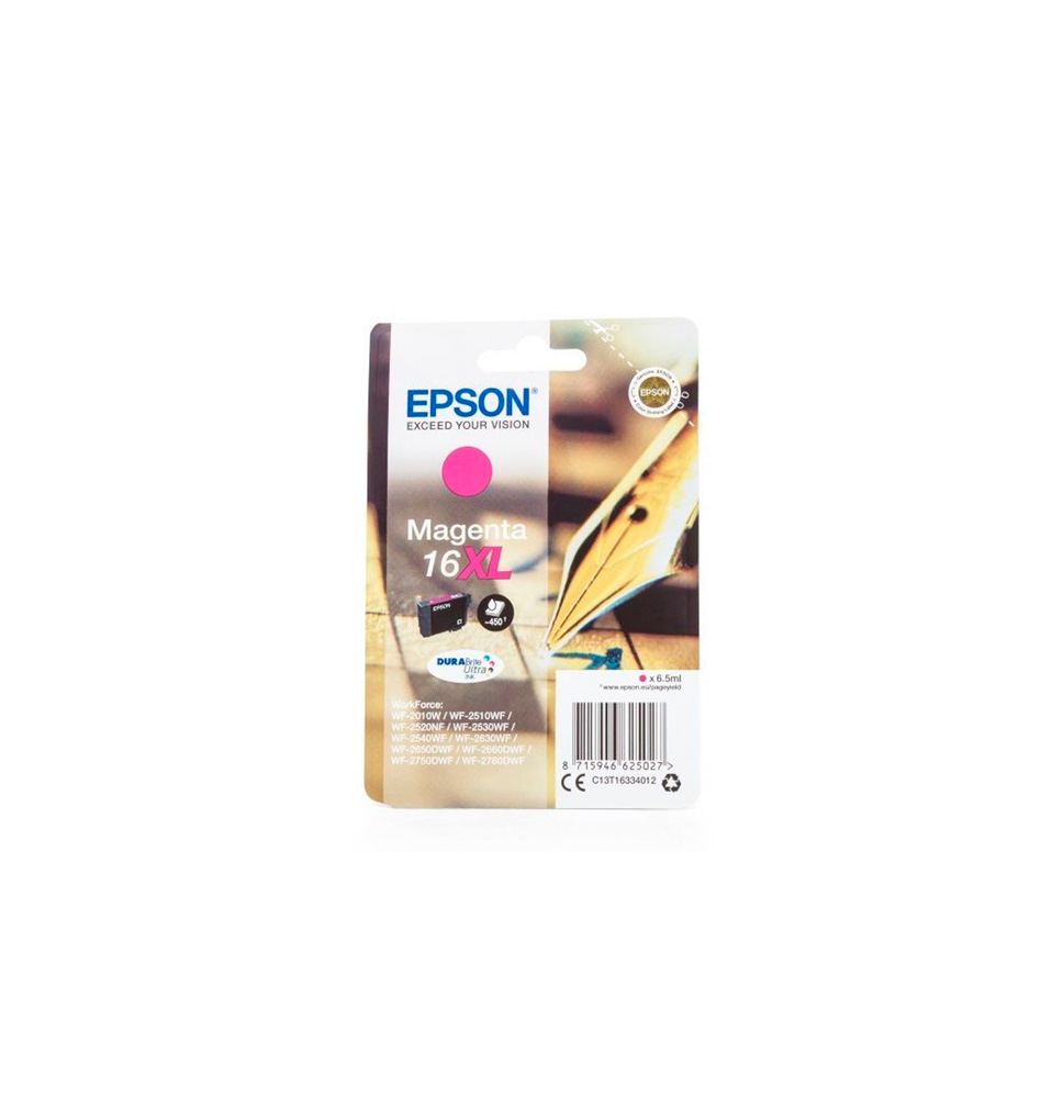 EPSON TINTA MAGENTA Nº 16XL 450PAG.                       (WF-2010/2520/2530/2630/2760)