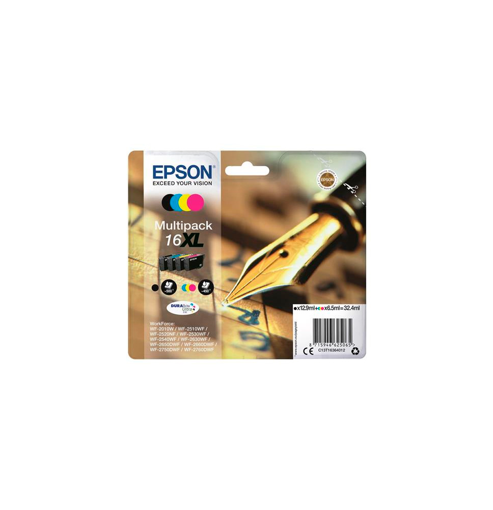 EPSON TINTA MULTIPACK 4 COLORES BK / C / M / Y     Nº 16XL (WF-2010/2520/2530/2630/2760