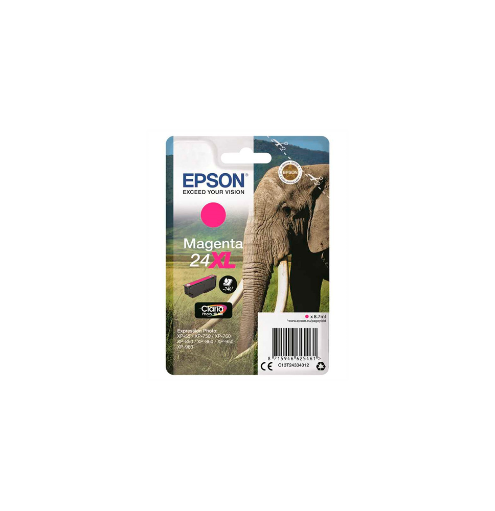 EPSON TINTA MAGENTA Nº 24XL 740PAG. (EXPRESSION PHOTO XP-55/750/860/950/970)