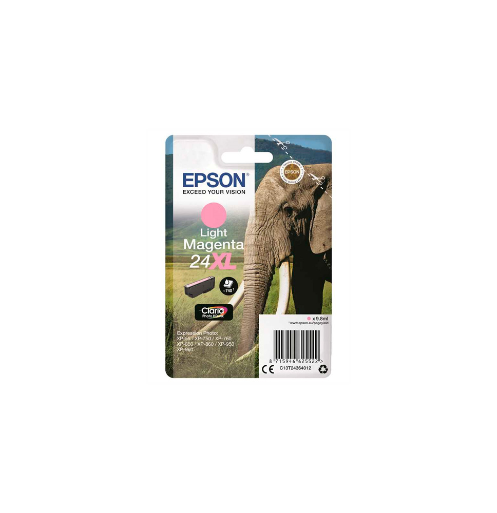 EPSON TINTA MAGENTA CLARO Nº 24XL 740PAG. (EXPRESSION PHOTO XP-55/750/860/950/970)