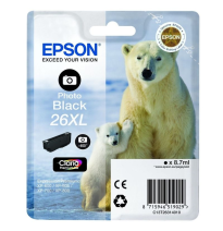 EPSON TINTA NEGRO FOTO CLARIA PREMIUM Nº 26XL 400PAG. (XP-510/520/600/625/700/720/800/810)