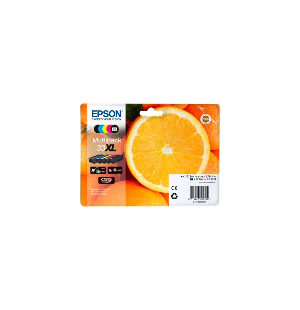 EPSON TINTA MULTIPACK 5 COLORES BKF / BK / C / M / Y Nº 33XL (EXPRESSION HOME XP-530/540/645/845/900/7100)