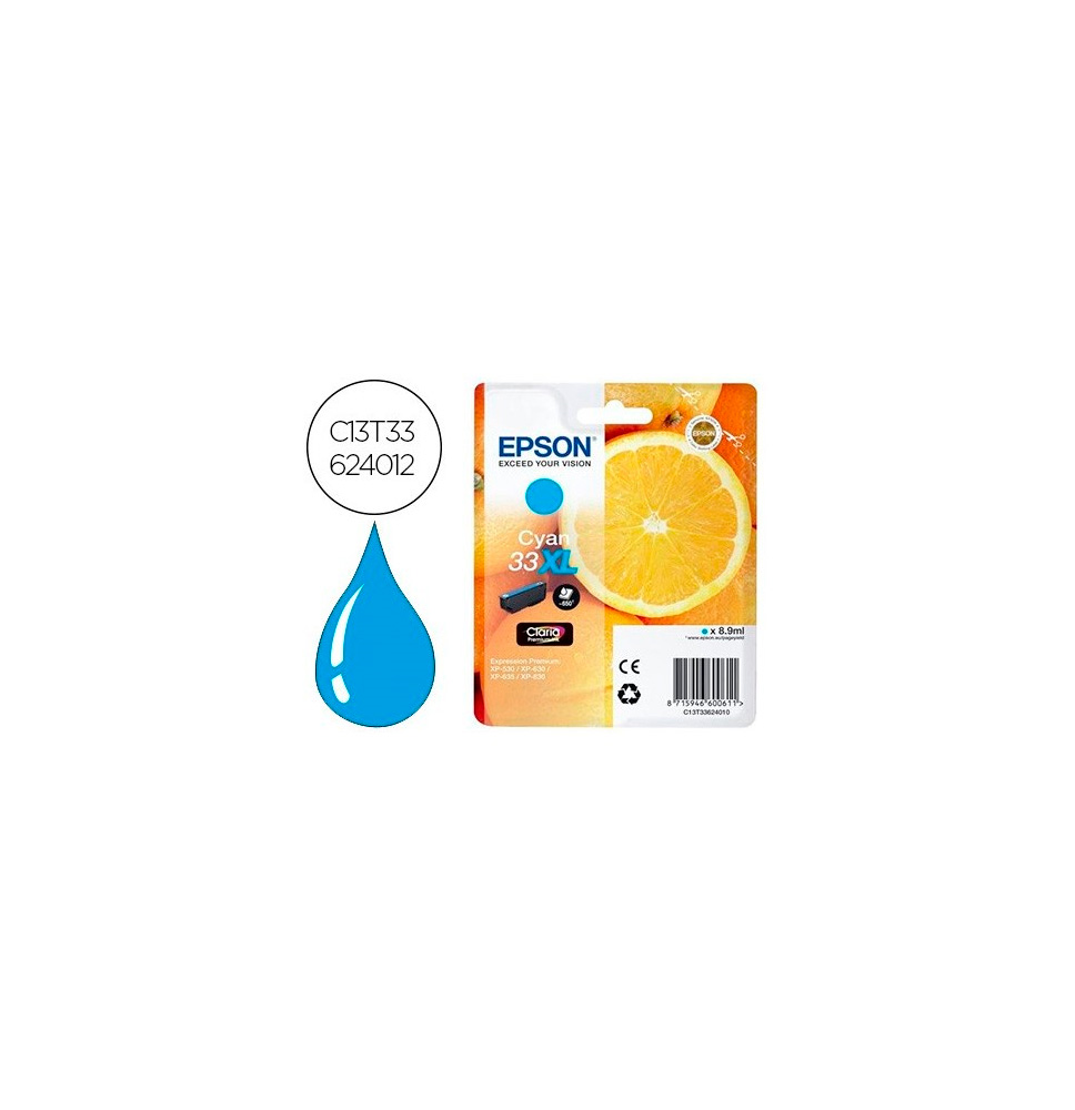 EPSON TINTA CYAN Nº 33XL 650PAG. (EXPRESSION HOME XP-530/540/645/845/900/7100)