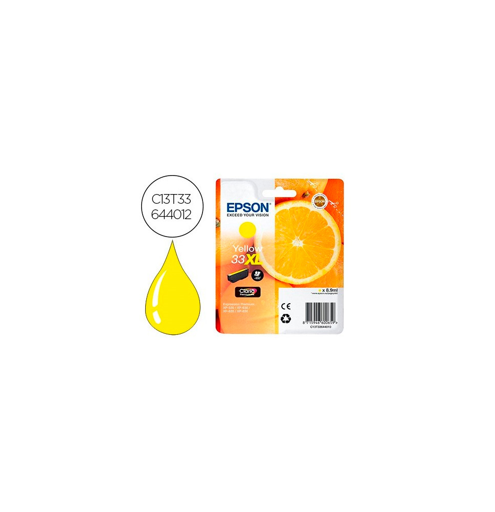 EPSON TINTA AMARILLO Nº 33XL 650PAG. (EXPRESSION HOME XP-530/540/645/845/900/7100)