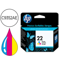 HP TINTA TRICOLOR Nº 22 165PAG. (OFFICEJET 4315/4355/J6380/5520/ DESKJET 3920/3940/D1460/1470)