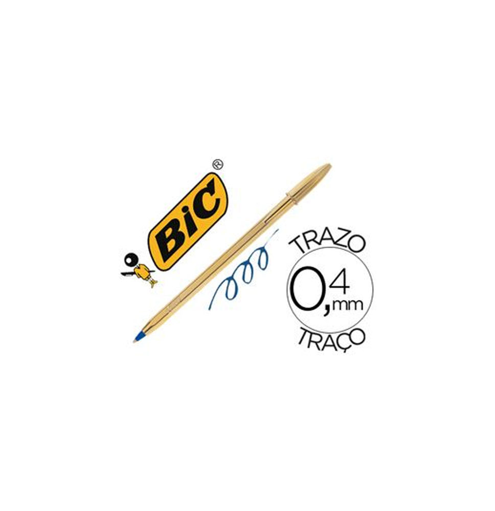 (77722) bolígrafo BIC CRISTAL CELEBRATION ORO TINTA AZUL UNIDAD (9213401)