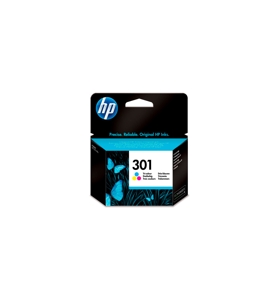 HP TINTA TRICOLOR Nº 301 165PAG. (DESKJET 1000/1050/2054/2540/ OFFICEJET 2620/2624/4630/ ENVY 4500 /4504/5530)