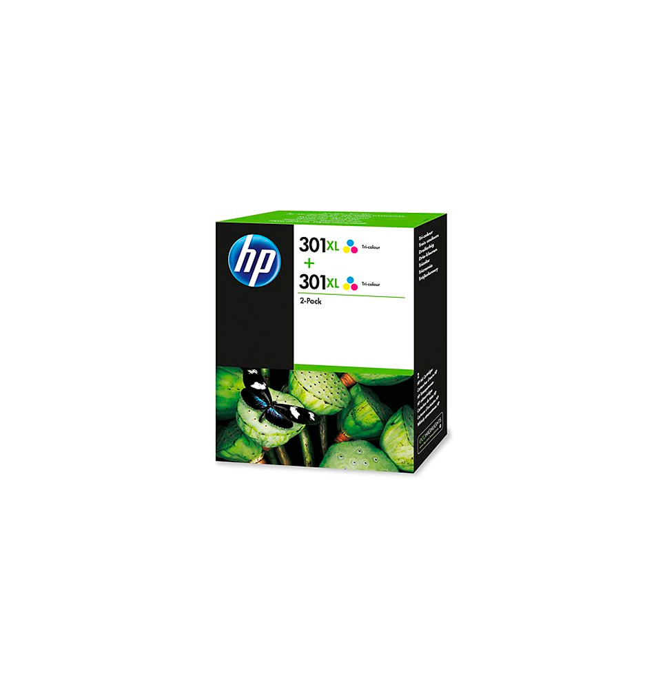 HP TINTA TRICOLOR Nº 301XL PACK 2 (DESKJET 1000/1050/2054/2540/ OFFICEJET 2620/2624/4630/ ENVY 4500 /4504/5530)