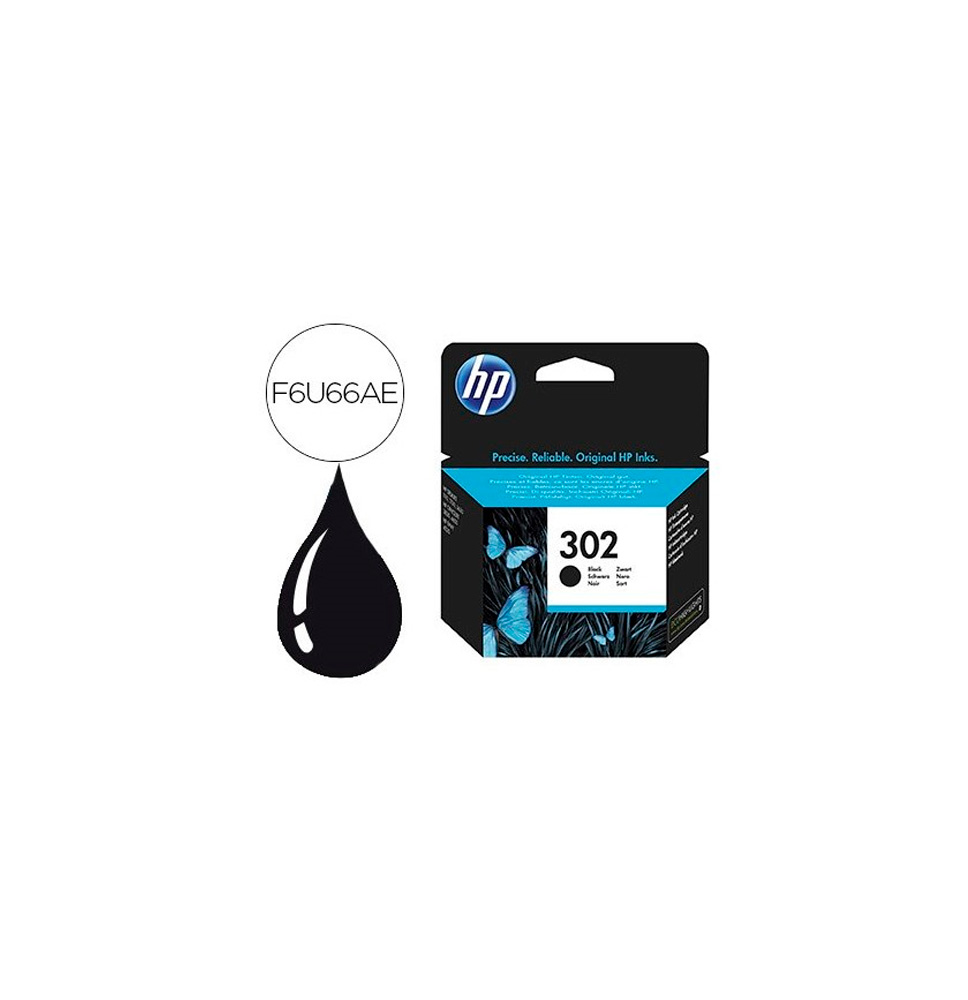 HP TINTA NEGRO Nº 302 190PAG. (OFFICEJET 3830/4650/ ENVY 4520/ DESKJET 1110/2130/3630)