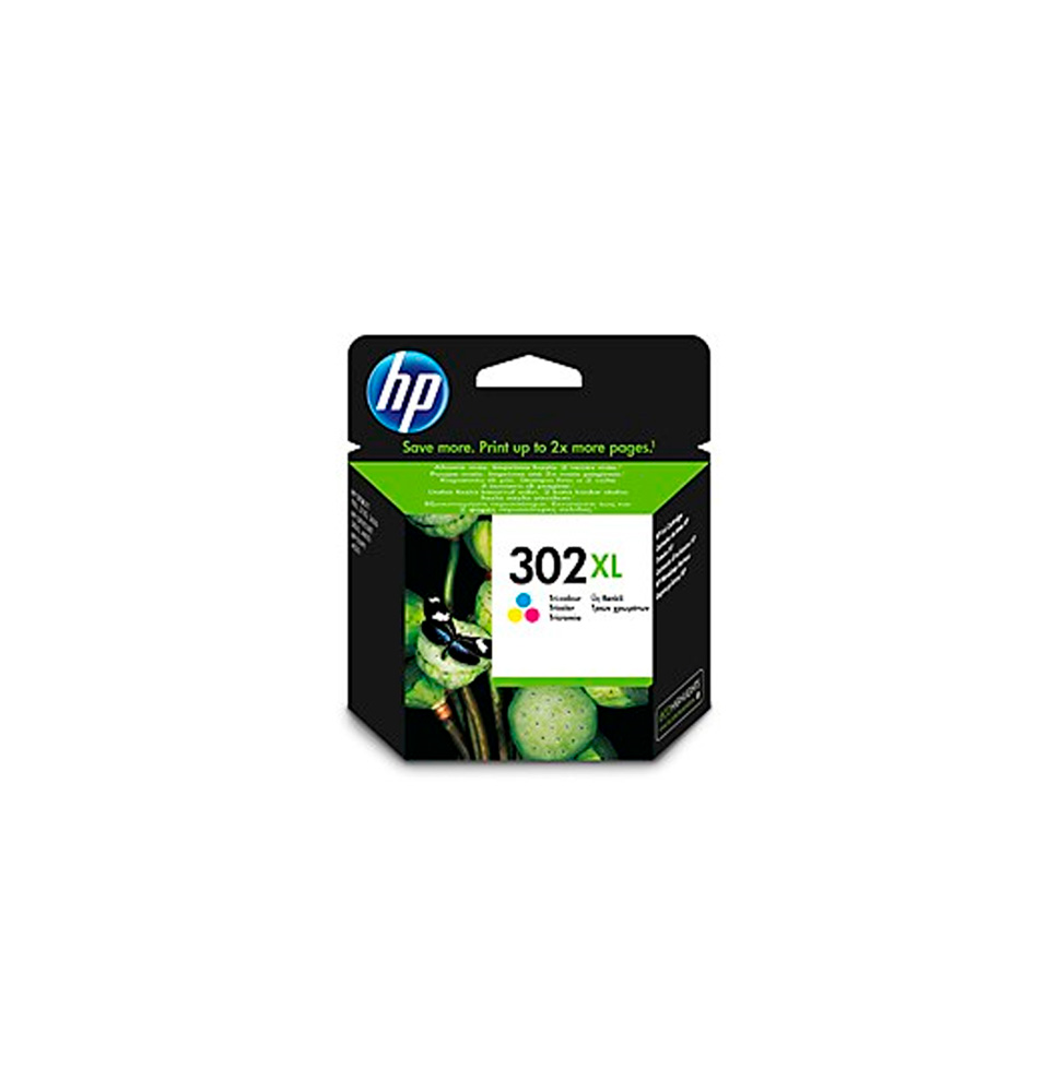 HP TINTA TRICOLOR Nº 302XL 330PAG. (OFFICEJET 3830/4650/ ENVY 4520/ DESKJET 1110/2130/3630)