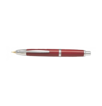 PILOT PLUMA ESTILOGRÁFICA RETRÁCTIL CAPLESS 1500 RODIO ROJA. CUERPO DE RESINA. PLUMÍN DE ORO DE 18 KILATES. ANILLO, CLIP Y DETAL