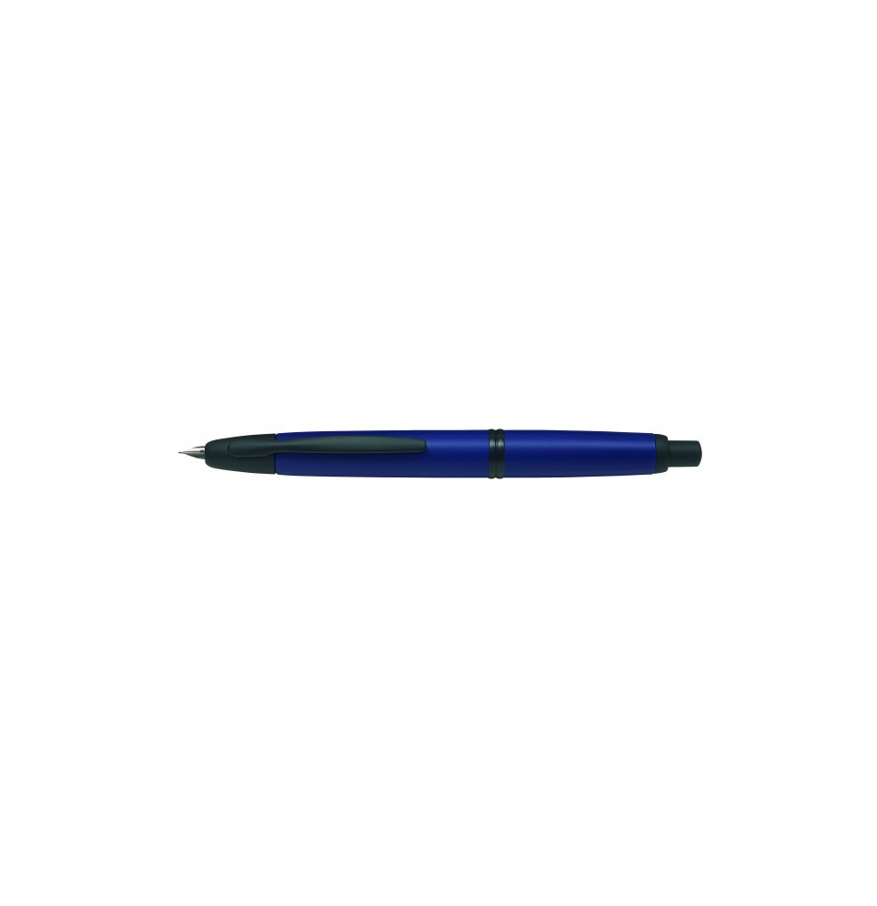 PILOT PLUMA ESTILOGRÁFICA RETRÁCTIL CAPLESS AZUL MATE. PLUMÍN DE ORO DE 18 KILATES. TRAZO M.