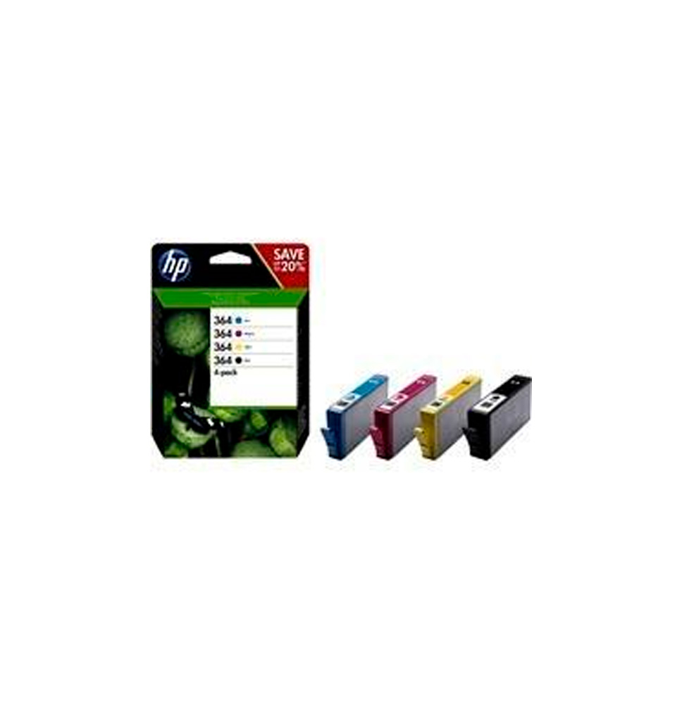 HP TINTA PACK 4 COLORES Nº 364 BK / C / M / Y (PHOTOSMART B109/110/310/410/5510/6520/5380/5460)